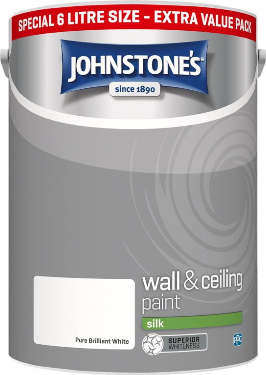 Johnstone's Brilliant White Silk Emulsion 6L Johnstone's Brilliant White Silk Emulsion 6L